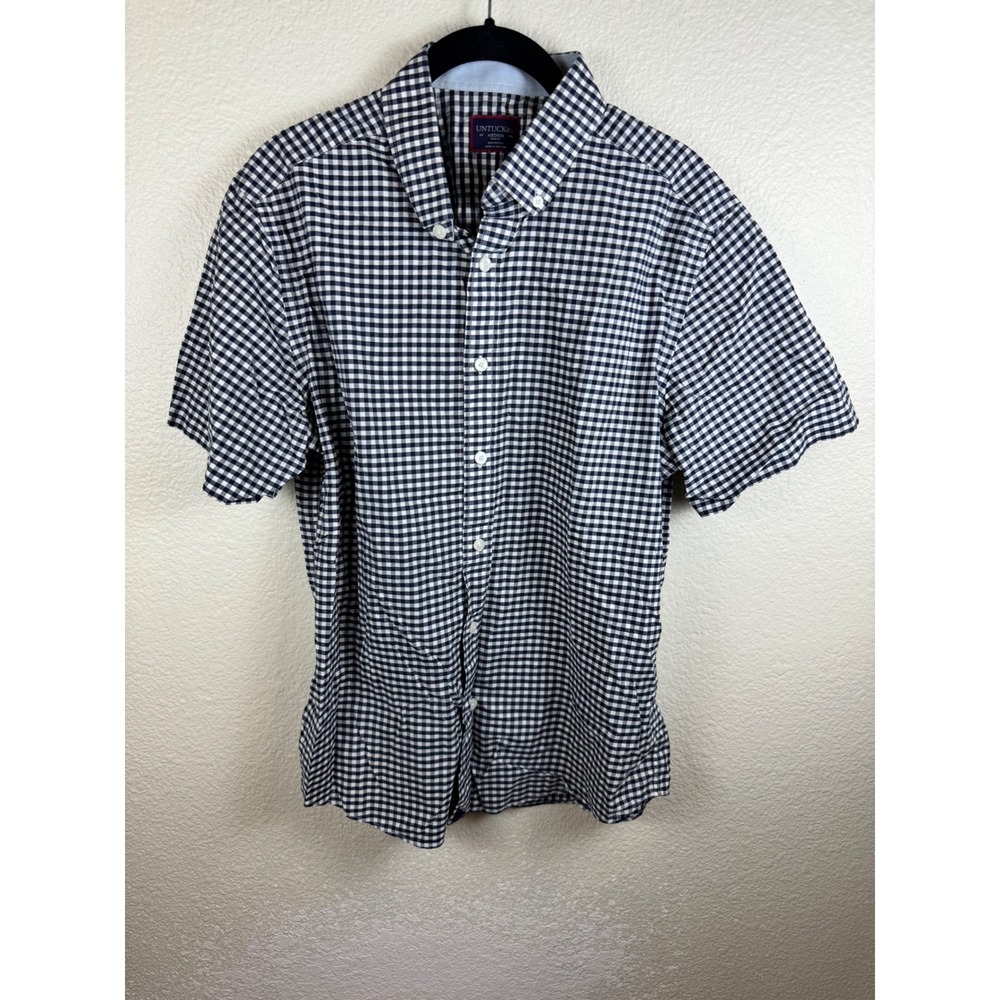 UNTUCKit Button Down Shirt Mens M Slim Fit Gingham Check Preppy‎ Business Casual